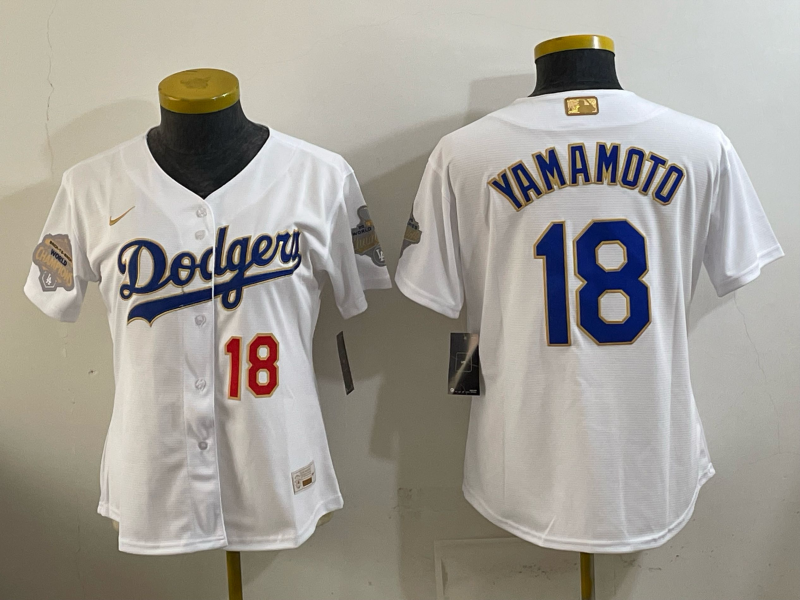 youth Los Angeles Dodgers #18 Yamamoto white Game 2026 Nike MLB Jersey 410002